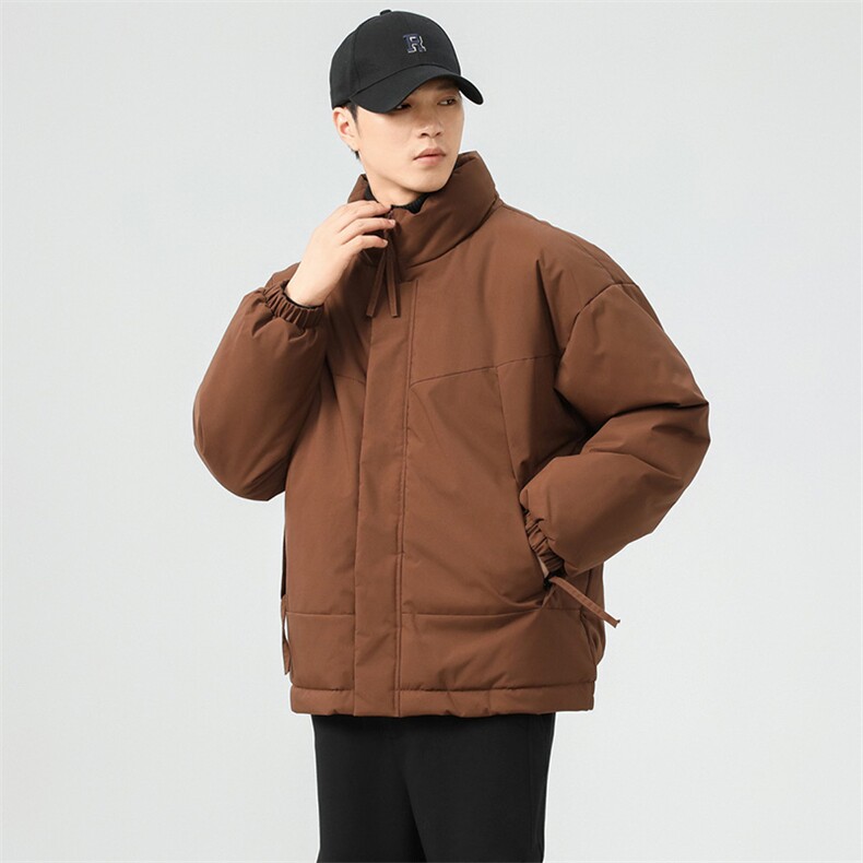 现货美式高街休闲夹克冬季立领纯色三防户外工装加厚棉服外套,男装夹克,电商A486
