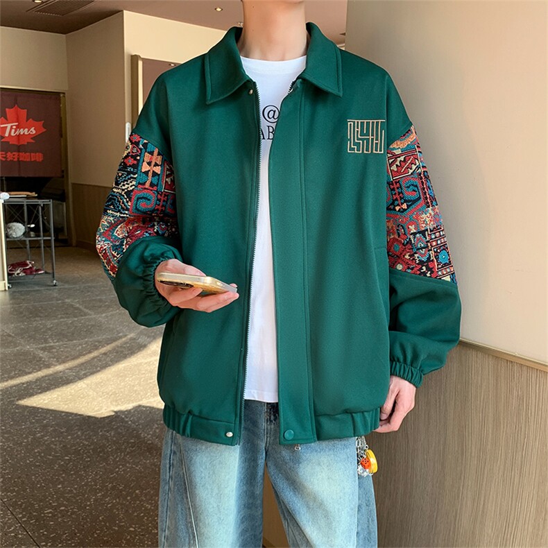 春秋季绣花外套男女同款新款美式夹克XZ102B-1-JK2522P75,男装夹克,星座102B-1