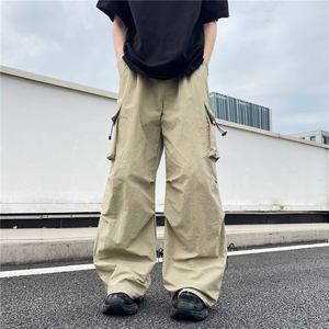 速干休闲伞兵裤男女夏季潮牌褶皱抽绳运动直筒工装裤 MK987-P48图片