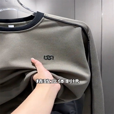1506-1/WW3001/P42字母刺绣帅气卫衣简约设计感潮流拼色圆领长袖，男装卫衣，星座1506-1