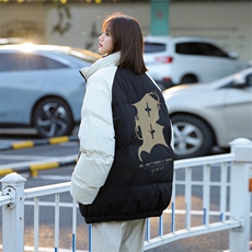 现货抖音得物可供视频三防加厚羽绒拼接棉衣外套面包棉服86620，男装棉衣，电商A486