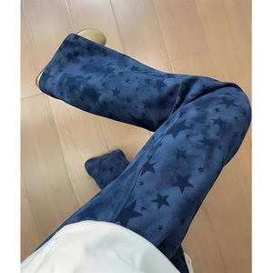 扎染星星弯刀卫裤男款秋季复古直筒运动裤子微喇休闲裤 M901图片