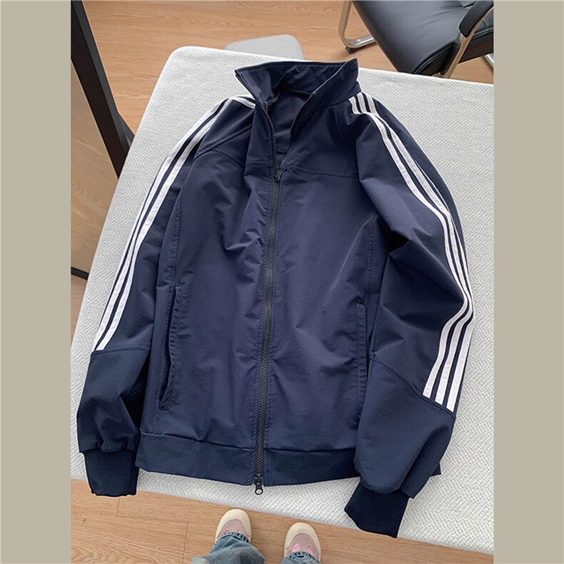 JK757-P50三条杠外套男女春秋季cleanfit短款立领夹克,男装夹克,星座1811B