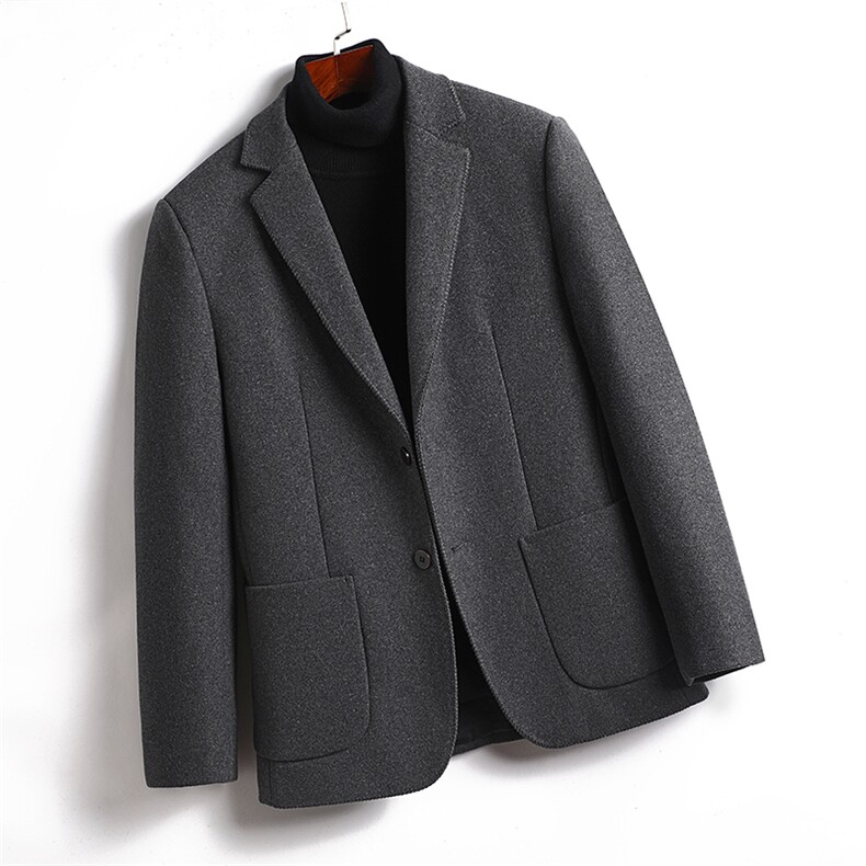 S-M903冬季男士毛呢大衣修身羊毛休闲外套商务休闲高端男装P135，男装毛呢大衣，电商B360