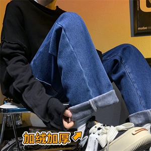 牛仔裤男秋冬加绒加厚松紧腰休闲裤子  A080-9291-常规P35加绒P45图片