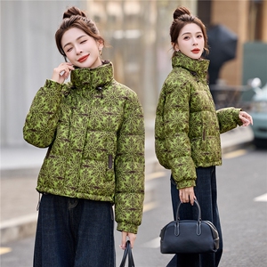 现货25冬装新复古绿色撞色羽绒服衣珂纱朗2D044-818-P255-K385图片