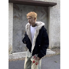 【有货】DF2218-P105美式复古座山雕毛领连帽棉服棉衣男冬季加厚，男装棉衣，星座603-2