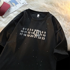 直播280克男士短袖T恤满天星数字发泡深度备货C208-8002特P30，男装T恤，电商C208