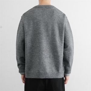 老钱新款休闲亨利领套头毛衣百搭时尚长袖针织打底衫上衣男图片