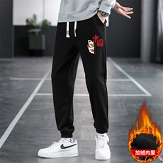 主推现货秋冬新款潮流青少年宽松印花休闲长裤学生运动裤加绒，女装休闲裤，星座1816-2（原1210–2）