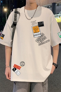 T822宽松短袖T恤男夏季2025新款半袖港风chic潮牌男生体恤衫图片