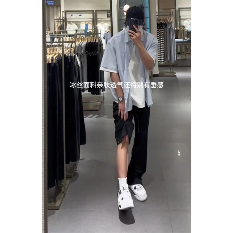 美式高街hiphop冰丝铆钉微喇休闲裤货号K2426P55,男装休闲裤,电商A063
