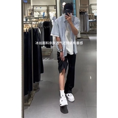 美式高街hiphop冰丝铆钉微喇休闲裤货号K2426P55，男装休闲裤，电商A063