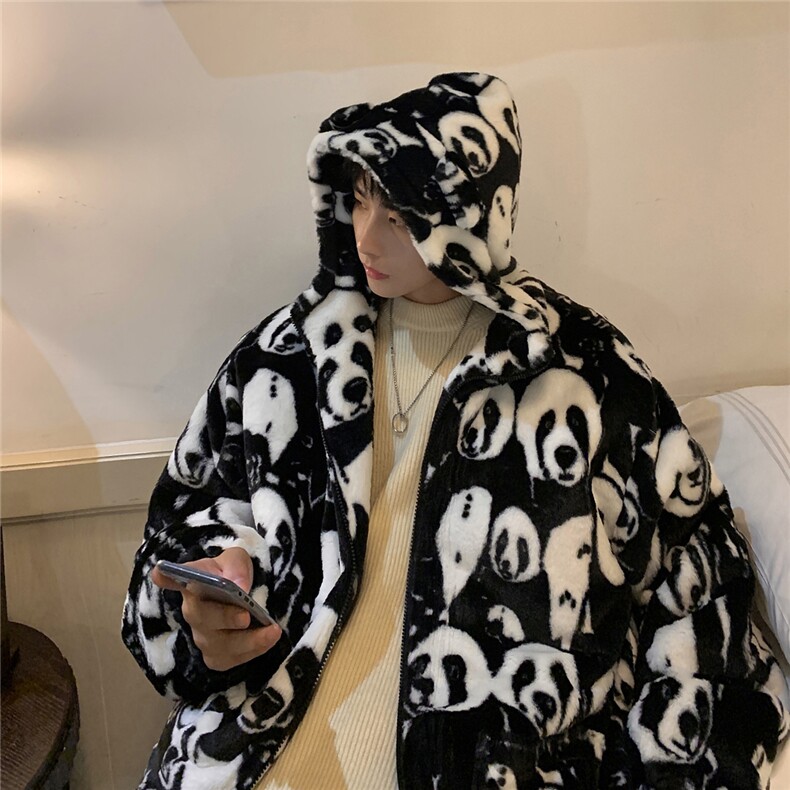 1港风羊羔毛衣女连帽毛绒服男外套男8701P105控138,男装棉衣,星座226-2