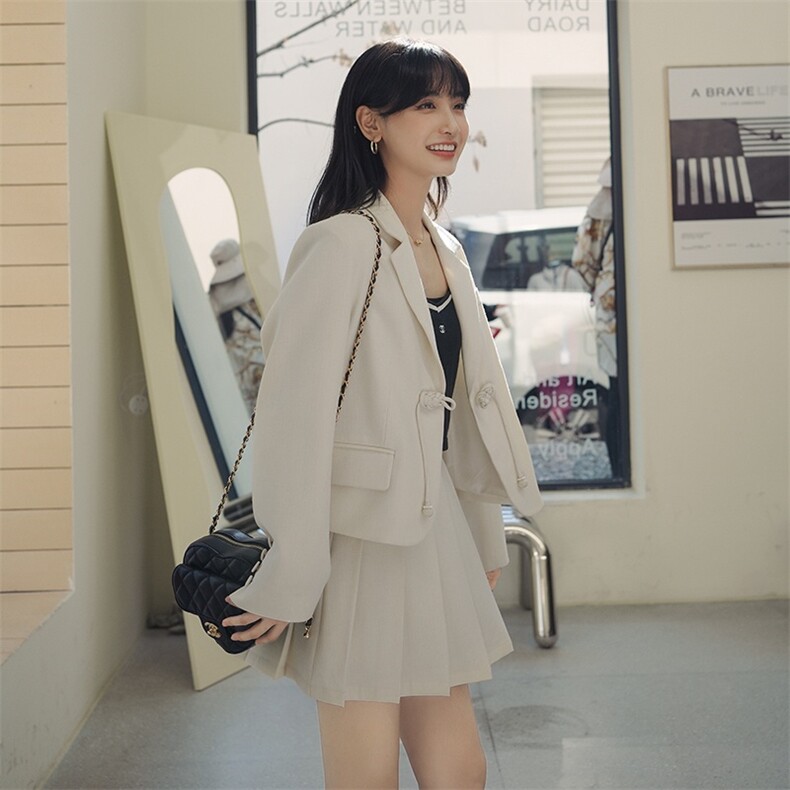 现货风西装＋百褶裙套装P165-K228,女装套装/套裙,2C299