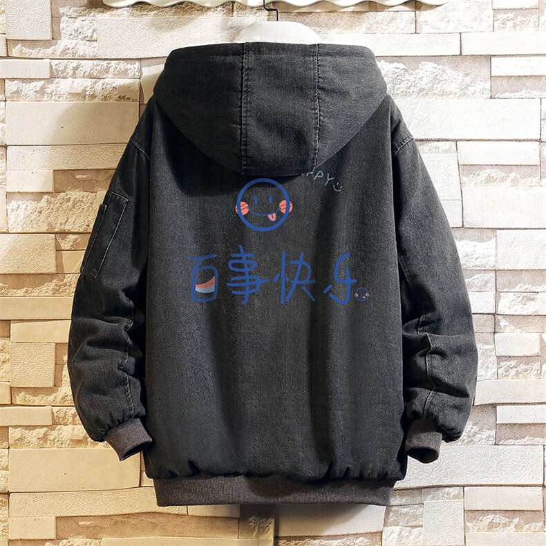 NM53183-P140牛仔外套男大码加厚加绒衣男羊羔毛服男砖墙,男装棉衣,电商A040A
