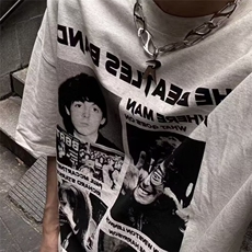 重磅欧美人像印花短袖T恤男夏季宽松小众设计感上衣AA12-P29，男装T恤，星座208-5