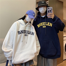 抖音品质情侣装秋冬装简约风加厚连帽套头加绒卫衣G1027P68男，男装卫衣，电商A339