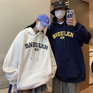 抖音品质 情侣装秋冬装 简约风加厚连帽套头加绒卫衣G1027 P68男图片