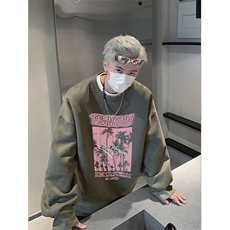 2025秋季潮流男时尚wyjp4089卫衣圆领麂皮绒特p35控69，男装卫衣，星座605(原A050)