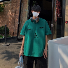 美式T恤男夏季重磅纯棉宽松休闲百搭半袖A061-AT00131-特P25控48，男装T恤，电商A061