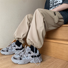 工装裤男春季潮流宽松阔腿裤男款休闲裤男装抽绳束脚裤子KD238，男装休闲裤，星座1116A-1（原606A）