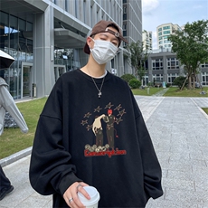 特P25控48秋冬新款男士圆领卫衣宽松休闲日常百搭上衣WQ2440，男装卫衣，电商B370