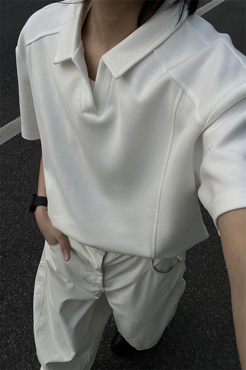 现货重磅POLO衫夏季短袖翻领半袖上衣cleanfit正肩t恤衫S419特28,男装T恤,电商A233-1