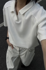 现货重磅POLO衫夏季短袖翻领半袖上衣cleanfit正肩t恤衫S419特28，男装T恤，电商A233-1