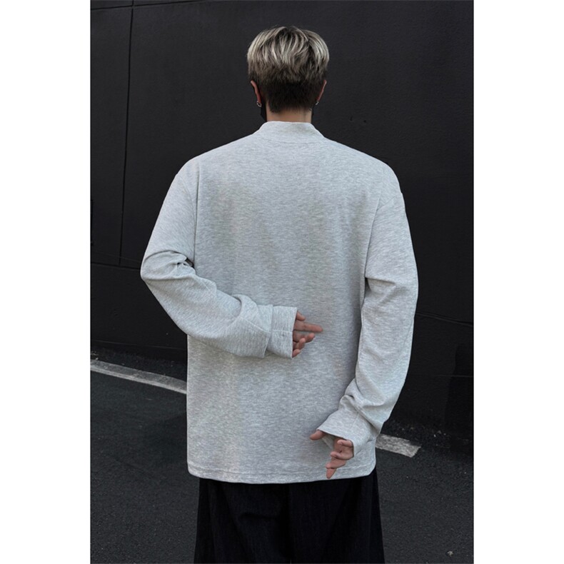 2025秋冬新款外景黑墙大码半高领打底衫M-5XHT25634-特P20,男装T恤,电商A022