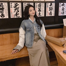2024年春季春装新款刺绣拼接牛仔外套，女装短外套，浙宝220