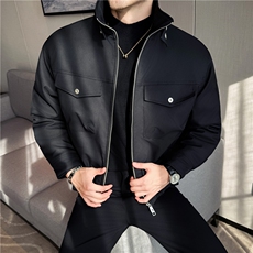 秋冬多口袋设计感防风立领冲锋衣加厚棉服短款外套男M25022-P183，男装夹克，电商A213