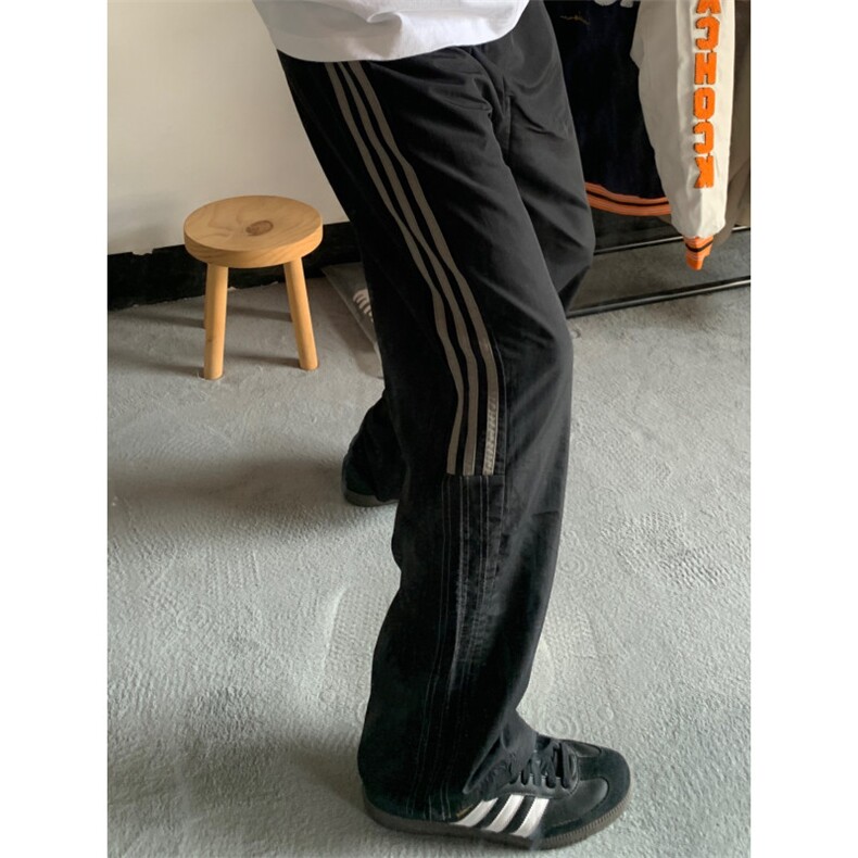 【网图有货】三条杠条纹织带裤子夏季直筒速干运动裤K22LL-特P40,女装休闲裤,星座1007（原301D）