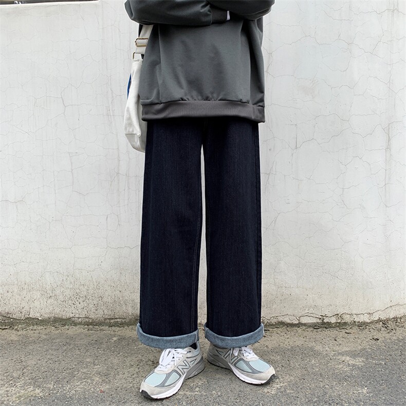 2025秋冬新款港风纯色直筒宽松日系牛仔裤潮男B381-2/9915/P58,男装牛仔裤,电商B381-2