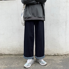 2025秋冬新款港风纯色直筒宽松日系牛仔裤潮男B381-2/9915/P58，男装牛仔裤，电商B381-2
