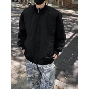 秋季美式飞行夹克外套男休闲宽松男装简约纯色棒球服 JC444图片