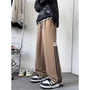 K127/P50春装新款现货卫裤休闲裤男大码宽松个性织带运动裤男裤子图片