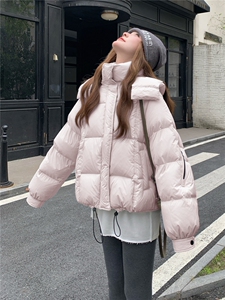 现货新款东大门加厚保暖羽绒服百搭连帽面包服女装外套图片