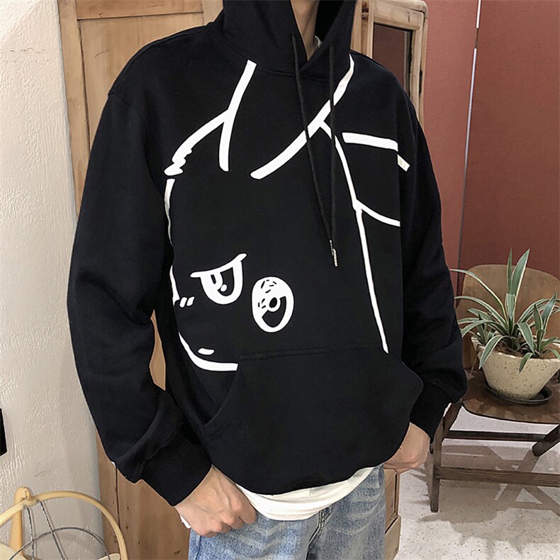 【】A003-HW3081-P55冬装新款加绒连帽男士卫衣 港风1图片