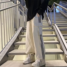 美式潮牌工装裤子男宽松休闲复古ins户外男生直筒束脚AK975-P47，男装休闲裤，星座1109-3