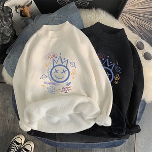 M18180-P45 加绒款-P65半高领毛衣男士大码针织衫男毛线衣男图片