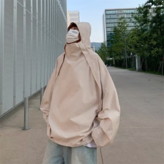 机能风连帽冲锋衣设计感小众宽松户外夹克外套男情侣潮牌J864-p60，男装夹克，星座1008