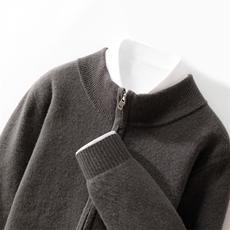 高品质男士羊毛秋冬新款纯色拉链开衫经典百搭保暖舒适，男装羊毛衫，邓利维