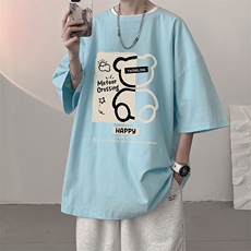 亚麻冰丝短袖t恤男大码棉麻五分袖YT26352-P30，男装T恤，电商A040