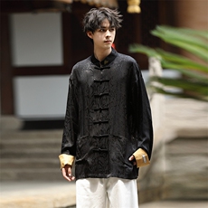 秋冬新品风（财神系列）潮丝绸提花改良唐装外套男女C3460，男装民族服装，星座305A（原312A-1）