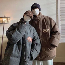 欧美潮牌复古大码加肥宽松棉衣男女冬季加厚宽松外套面包服棉袄潮，男装棉衣，星座715-4