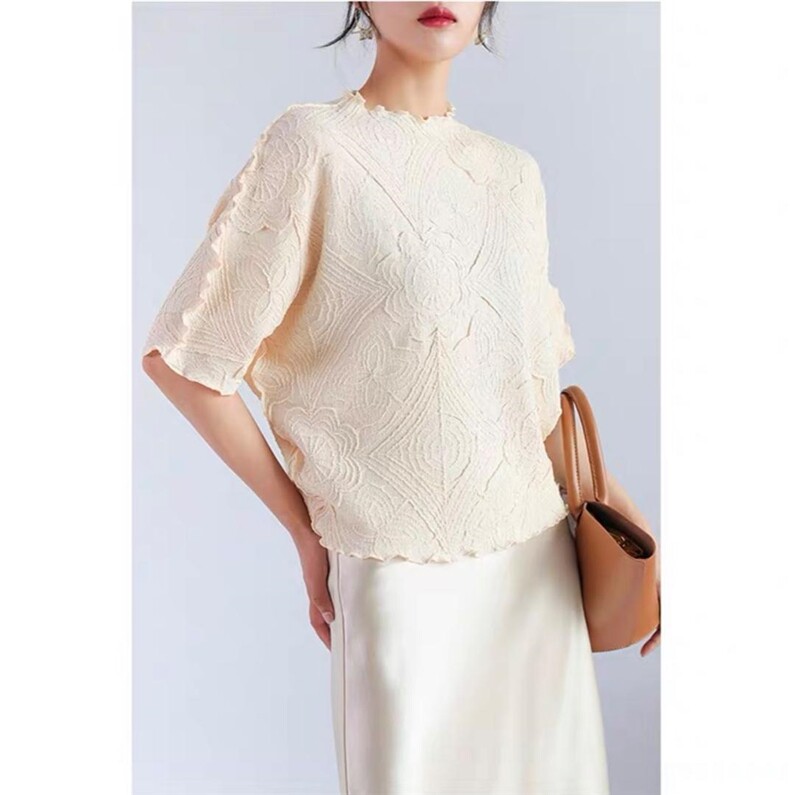 满身刺绣上衣压褶魔术上衣，其它，理想花缘