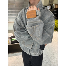 【有货】美式倒装牛仔外套男高级感痞帅工装夹克N8634CC-特P78，男装夹克，星座1007（原301D）