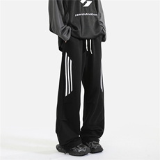 半精品秋冬新款高克重运动裤条纹针织休闲裤B336-K228-P48，女装休闲裤，电商B336