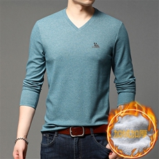 长袖t恤男秋冬季中年男士打底polo衫爸爸装休闲上衣HPNT7711-P80，男装T恤，电商B212（原钱塘6029）